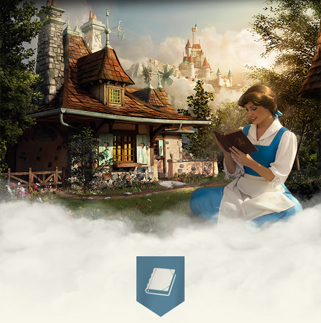 Belle reads stories in New Fantasyland at the ‘Enchanted Tales with Belle’attraction.
